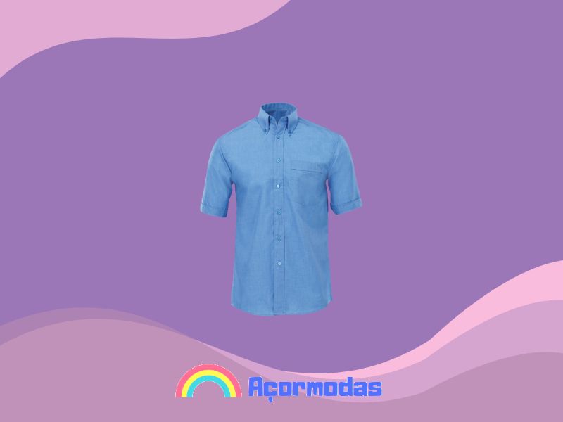 Camisa homem manga curtaazul